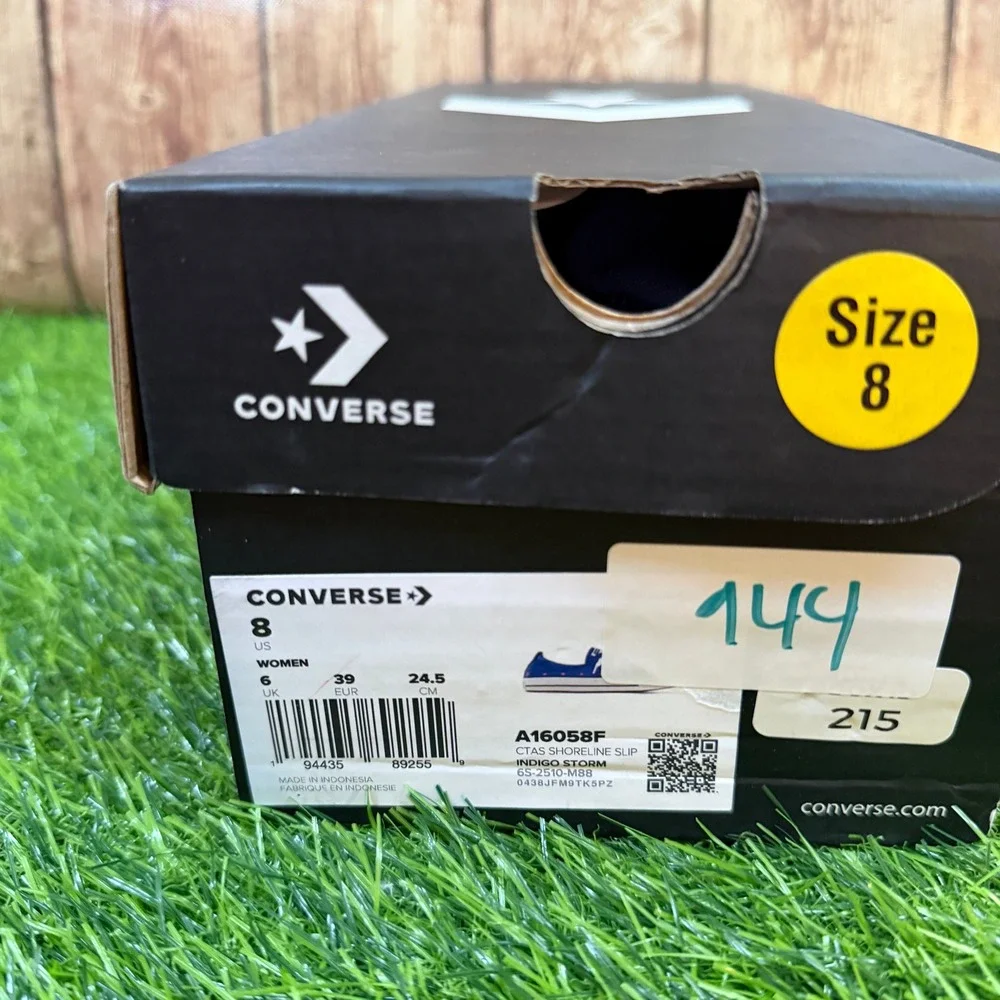 Converse CTAS Shoreline Slip Sneaker Womens Size 8 Indigo Storm Pink Stars New